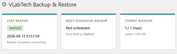 VLabTech Backup & Restore