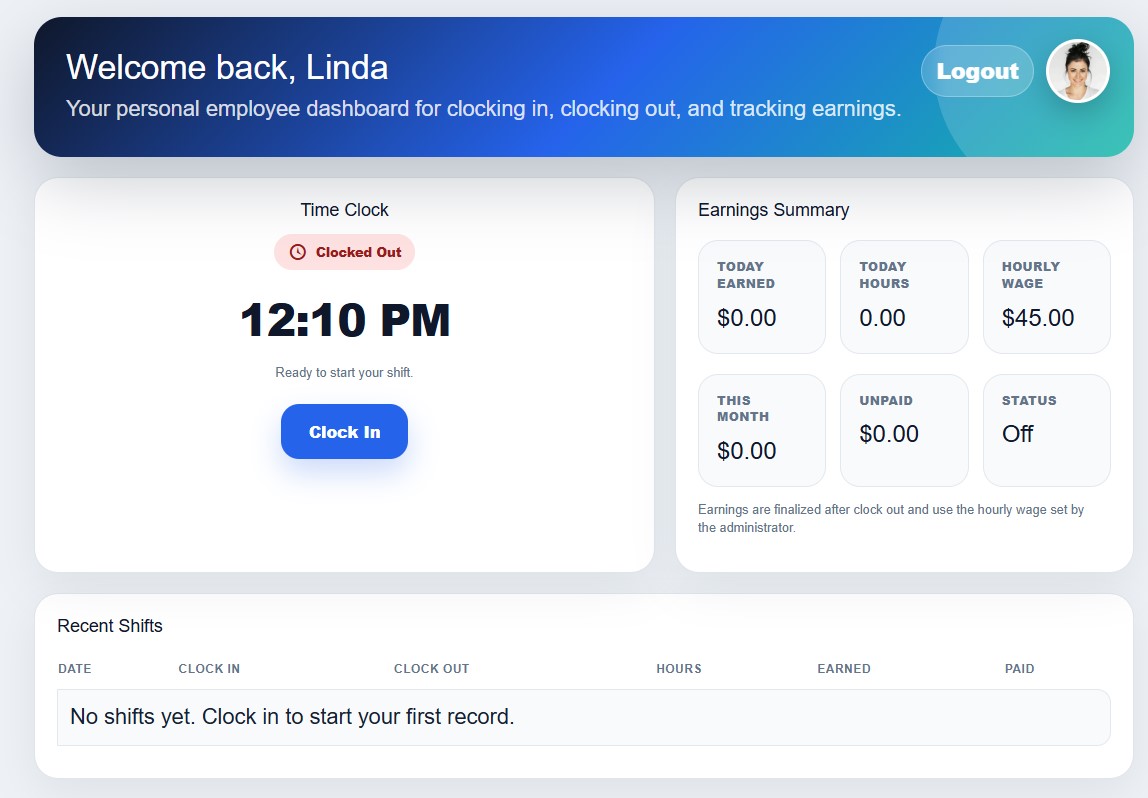 Employee Time Clock in-out WP Plugin