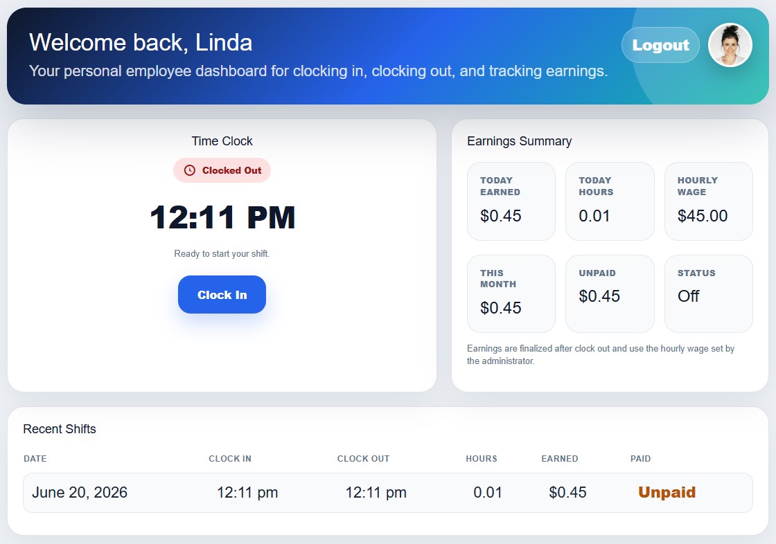 Employee Time Clock in-out WP Plugin