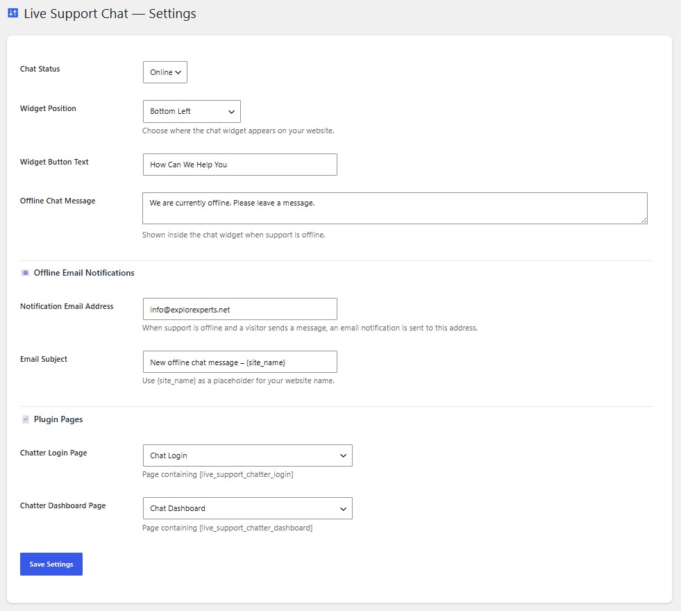 Live Support Chat